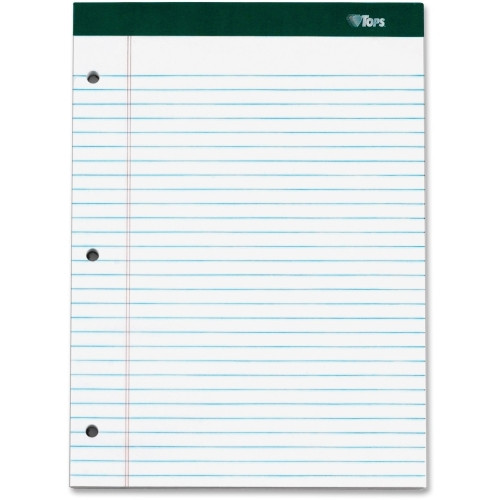 TOPS MANUFACTURING CO. 63393 LEGAL PAD,3HP,100 SH,8-1/2"X1-3/4",3/PK