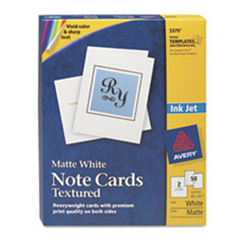 AVERY 3379 NOTE CARDS, 4 1/4 X 5 1/2, MATTE WHITE