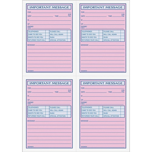 TOPS MANUFACTURING CO. 4009 BOOK,MESSAGE,11X8.25,400ST