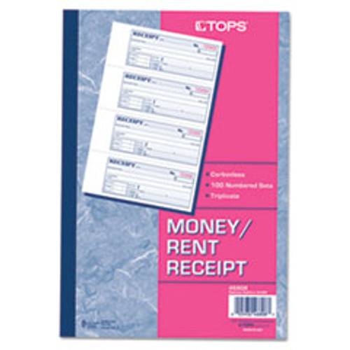 TOPS MANUFACTURING CO. 46808 MONEY/RENT RECEIPT BOOKS,100 SETS/BOOK
