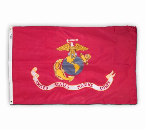 VALLEY FORGE FLAG CO 46236930 PERMA-NYL 4'X6' NYLON MARINE CORPS FLAG