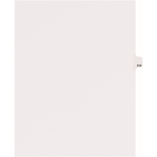 AVERY 82426 DIVIDER, "210", SIDE TAB, 25/PK, WHITE