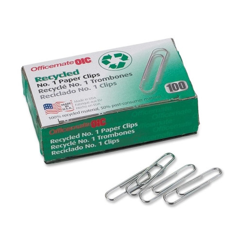OFFICEMATE 99961 PAPER CLIPS,RECYCLED,NO. 1,100/BX OFFICEMATE 99961 PAPER CLIPS,RECYCLED,NO. 1,100/BX