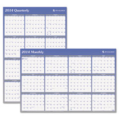 AT-A-GLANCE A1152 ERASABLE WALL CALENDAR,W/MARKER,BLUE