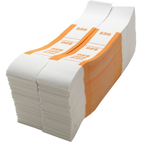 SPARCO PRODUCTS BS50WK BILL STRAP,50, 1000/BX, WHITE/ORANGE