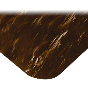 BOX PARTNERS MAT204WA MARBLE ANTI-FATIGUE MATS, 2' X 6', WALNU