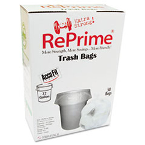 HERITAGE BAG H6644TCRC1 CAN LINERS,32 GAL, .9MIL,50/BX,CLEAR