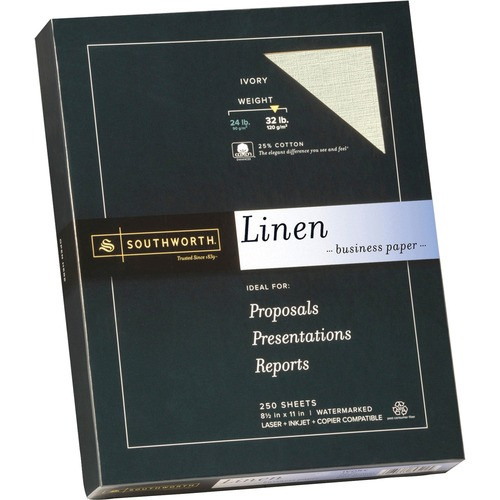 SOUTHWORTH J568C FINE LINEN PAPER,250/BX, IVORY SOUTHWORTH J568C FINE LINEN PAPER,250/BX, IVORY