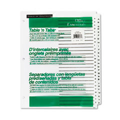 AVERY 11676 TABLE 'N TABS DIVIDERS, LETTER,WHITE
