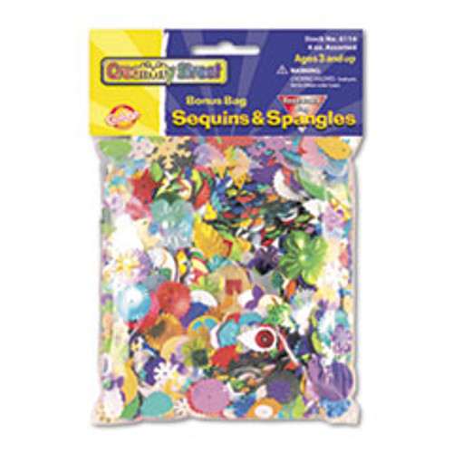 THE CHENILLE KRAFT COMPANY 6114 SEQUINS & SPANGLES, METALLIC COLORS,4 OZ THE CHENILLE KRAFT COMPANY 6114 SEQUINS & SPANGLES, METALLIC COLORS,4 OZ