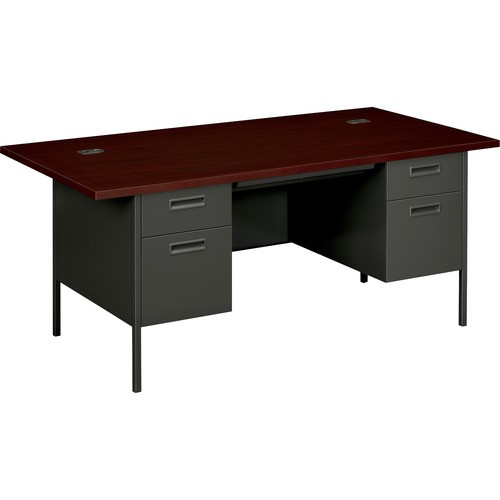 HON P3276NS PEDESTAL DESK, DOUBLE , W/OVERHANG