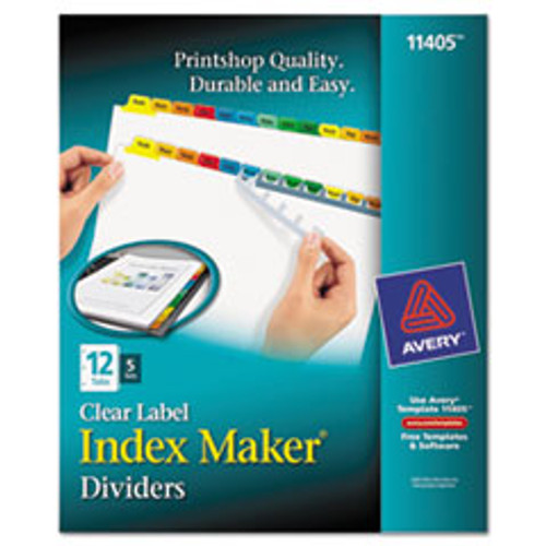 AVERY 11405 INDEX MAKER, MULTICOLOR,12 TAB, LETTER