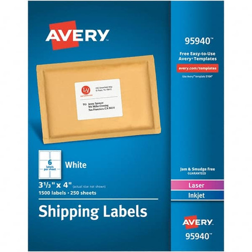 AVERY 95940 LABEL,SHPNG,3.3X4,WE,1500