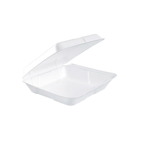 DART CONTROLS 80HT1R FOAM HINGED LID CONTAINERS, 8 X 8 X 2 1/