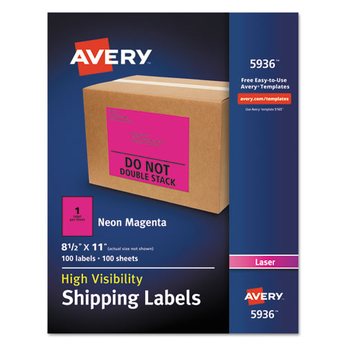 AVERY 5936 LABEL,SHPNG,NEON,8.5X11,MA