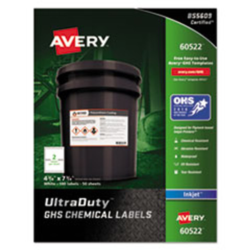 AVERY 60522 LABELS,GHS CHEM,100PK,WTH