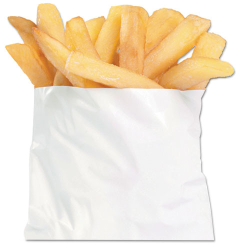 BAGCRAFT PACKAGING 450006 FRENCH FRY BAGS, 4 1/2" X 4 1/2", WHITE,
