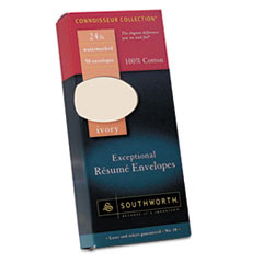 SOUTHWORTH R14I-10L 100% COTTON #10 RESUME ENVELOPE, IVORY, 