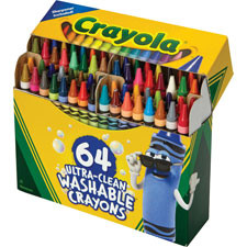CRAYOLA 523287 64 CT ULTRA-CLEAN CRAYONS