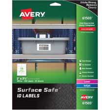AVERY 61502 SURF SAFE LBL 15/8 X 35/8