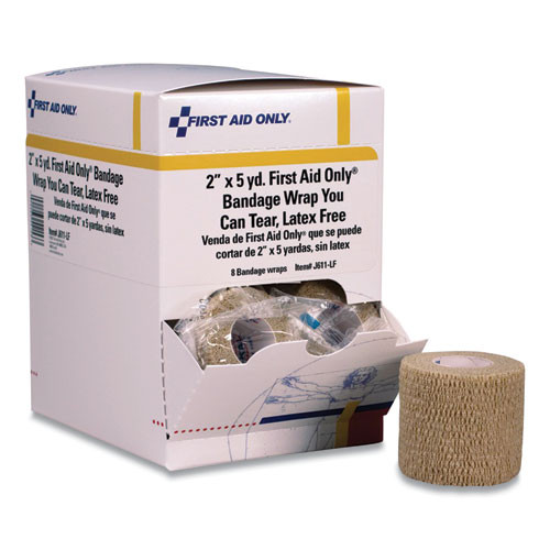 FIRST AID ONLY 5910 BANDAGE WRAP YOU CAN TEAR, 2" X 15 FT, 8 FIRST AID ONLY 5910 BANDAGE WRAP YOU CAN TEAR, 2" X 15 FT, 8