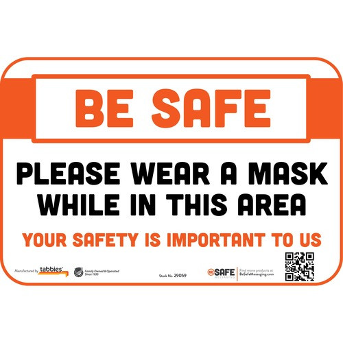 TABBIES 29059 TABBIES  DECAL,WALL,"WEAR MASK...SAFETY 