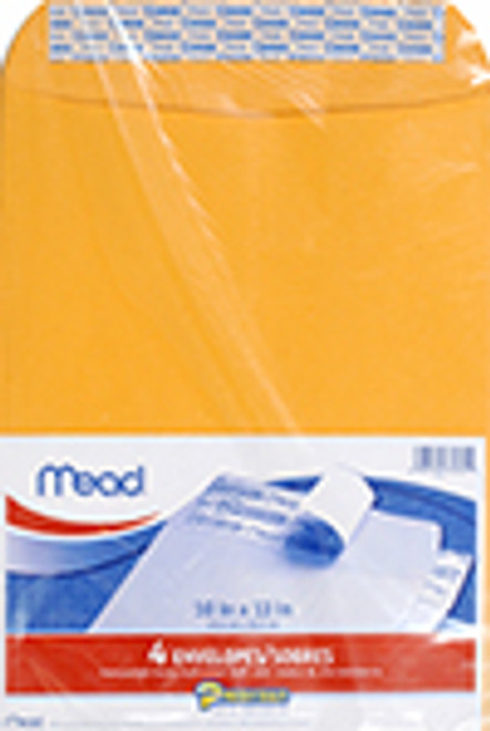 MEAD PRODUCTS 76082 MEAD PRESS IT SEAL IT 4CT 10 X 13ENVELOP