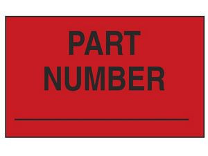 USC S-2578 PRODUCTION LABELS - "PART NUMBER _____",