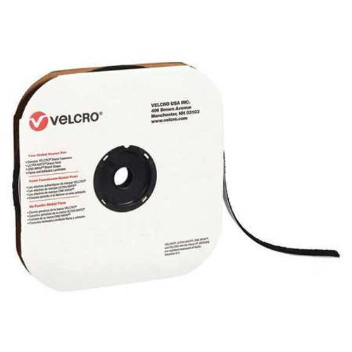 VELCRO VEL155 TAPE,1/2" X 75' , LOOP , BLACK, VELCRO