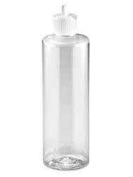 USC S-20574 CLEAR CYLINDER BOTTLES - 12 OZ, FLIP TOP