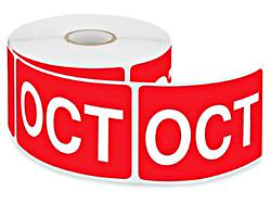 USC S-2293 MONTHS OF THE YEAR LABELS - "OCT", 2 X 3