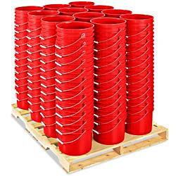 USC S-9942RS PLASTIC PAIL SKID LOT - 3.5 GALLON, RED