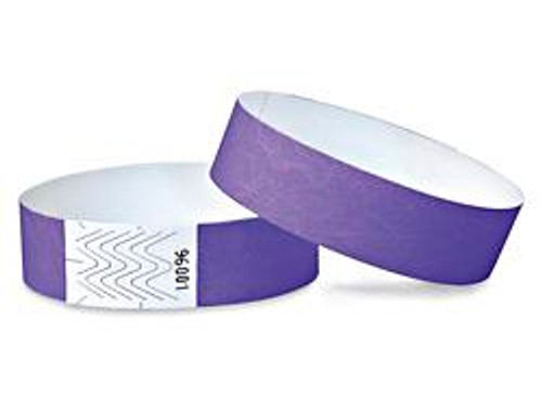 USC S-10751PUR TYVEK WRISTBANDS - PURPLE USC S-10751PUR TYVEK WRISTBANDS - PURPLE