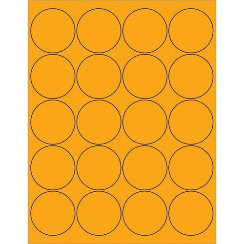TAPE LOGIC LL197OR 2" FLUORESCENT ORANGE CIRCLE LASER LABEL