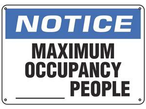 USC S-23805P NOTIFY CUSTOMERS OF OCCUPANCY LIMITS. ST