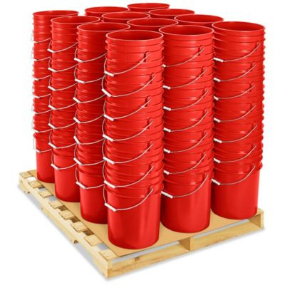 USC S-11862RS PLASTIC PAIL SKID LOT - 6 GALLON, RED
