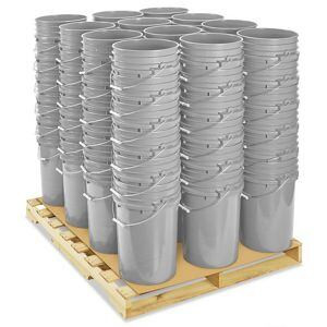 USC S-16969GRS PLASTIC PAIL SKID LOT - 7 GALLON, GRAY