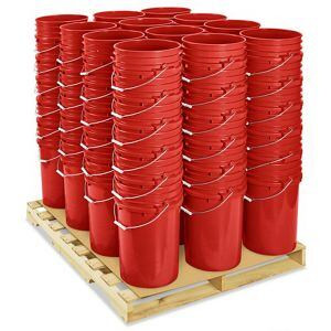 USC S-16969RS PLASTIC PAIL SKID LOT - 7 GALLON, RED