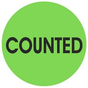 USC S-20759 CIRCLE INVENTORY CONTROL LABELS - "COUNT