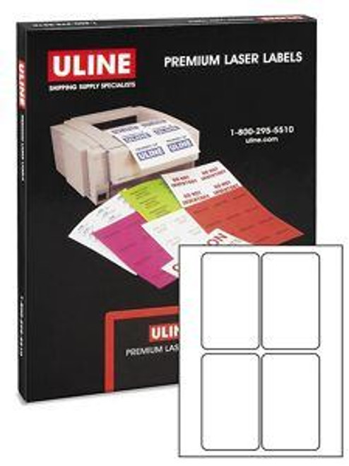 USC S-23762 ULINE LASER LABELS - BULK PACK, WHITE, 3
