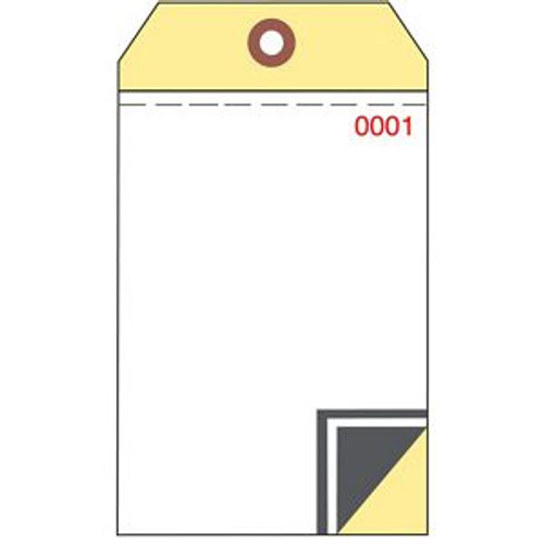 USC S-5977PLAIN 3-PART BLANK INVENTORY TAGS - CARBON, PL