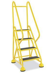 USC H-7903Y STEEL STEP LADDER - 4 STEPS, YELLOW