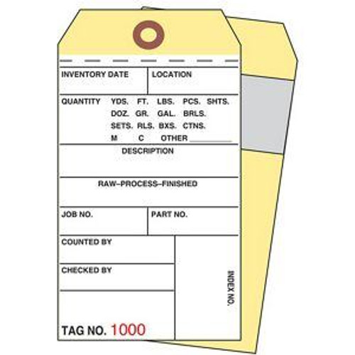 USC S-7225PLAIN 2-PART INVENTORY TAGS WITH ADHESIVE STRI