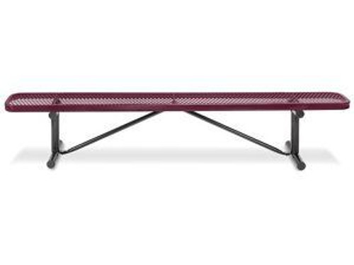 USC H-3503BU METAL BENCH WITHOUT BACK - 8', BURGUNDY