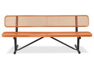 USC H-3500O METAL BENCH WITH BACK - 4', ORANGE