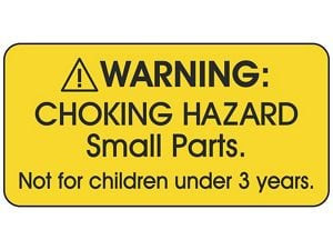 USC S-23841Y CHOKING HAZARD LABEL - "NOT FOR CHILDREN