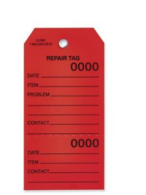 USC S-24267R WEATHERPROOF VINYL REPAIR TAGS - #5, RED