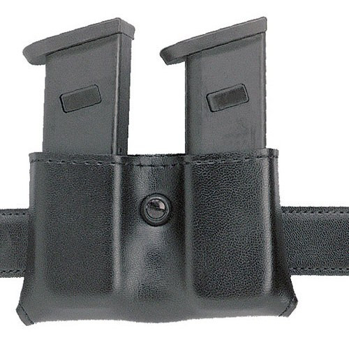 SAFARILAND 079-83-48 MAG POUCH,DBL,SNAP ON,STX,BW,BLACK,GLOC