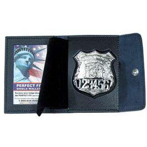 PERFECT FIT 4001 DUTY LEATHER BADGE & ID CASE - 3.25''X4.