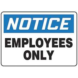 ACCUFORM SIGNS MADC803VS ACCUFORM MADC803VS NOTICE SIGN EMPLOYEES